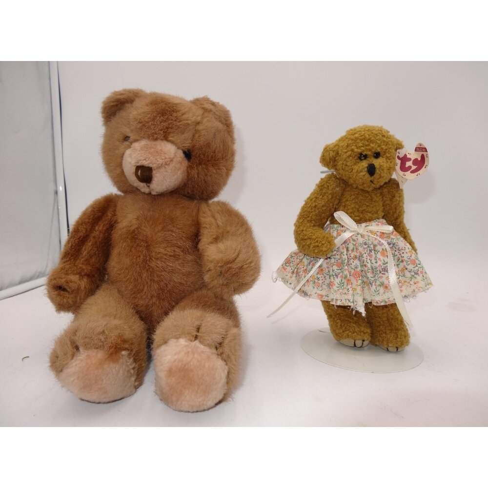 Vintage 1983 Bear Schmid‎ and TY Beanie Baby Curly Bear 1993